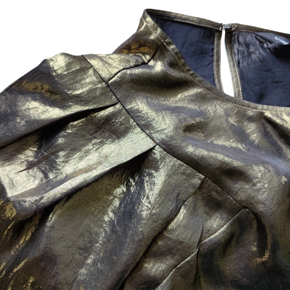 NWT Express Gold Foiled Long Balloon Sleeve Top. Sz. M - Picture 6 of 11